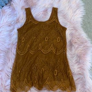 Lace burnt orange tank top.